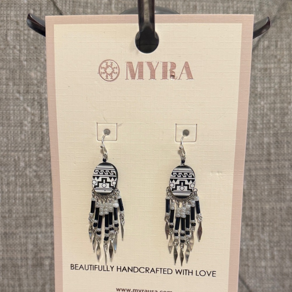 Black and Silver Dangle Earrings
